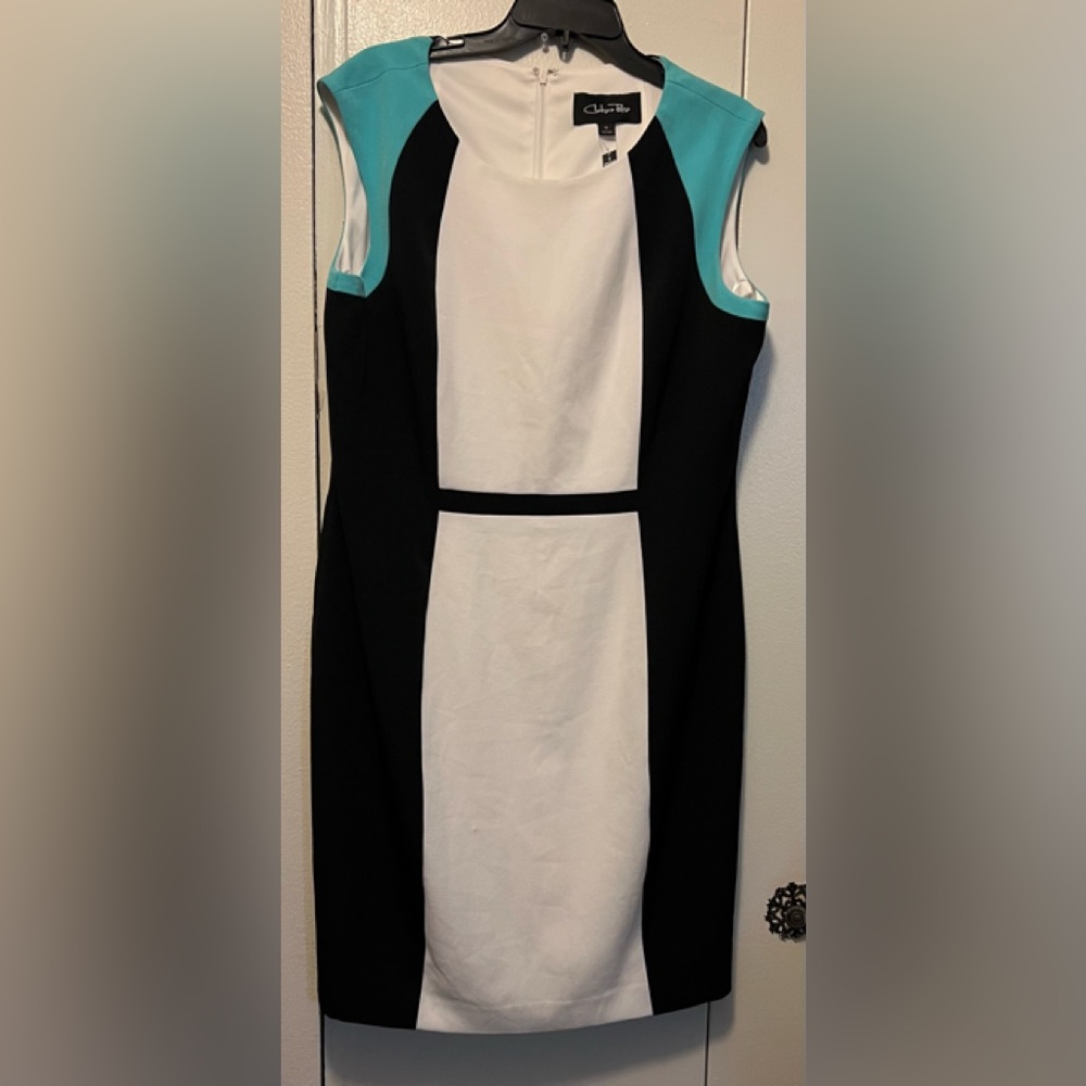 🆕 Multi Color Sheath Dress Sleeveless Crew Neck (Size 16)